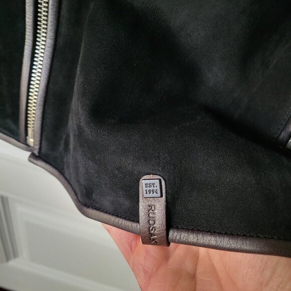 Rudsak Black Suede Moto Jacket - Picture 6 of 16